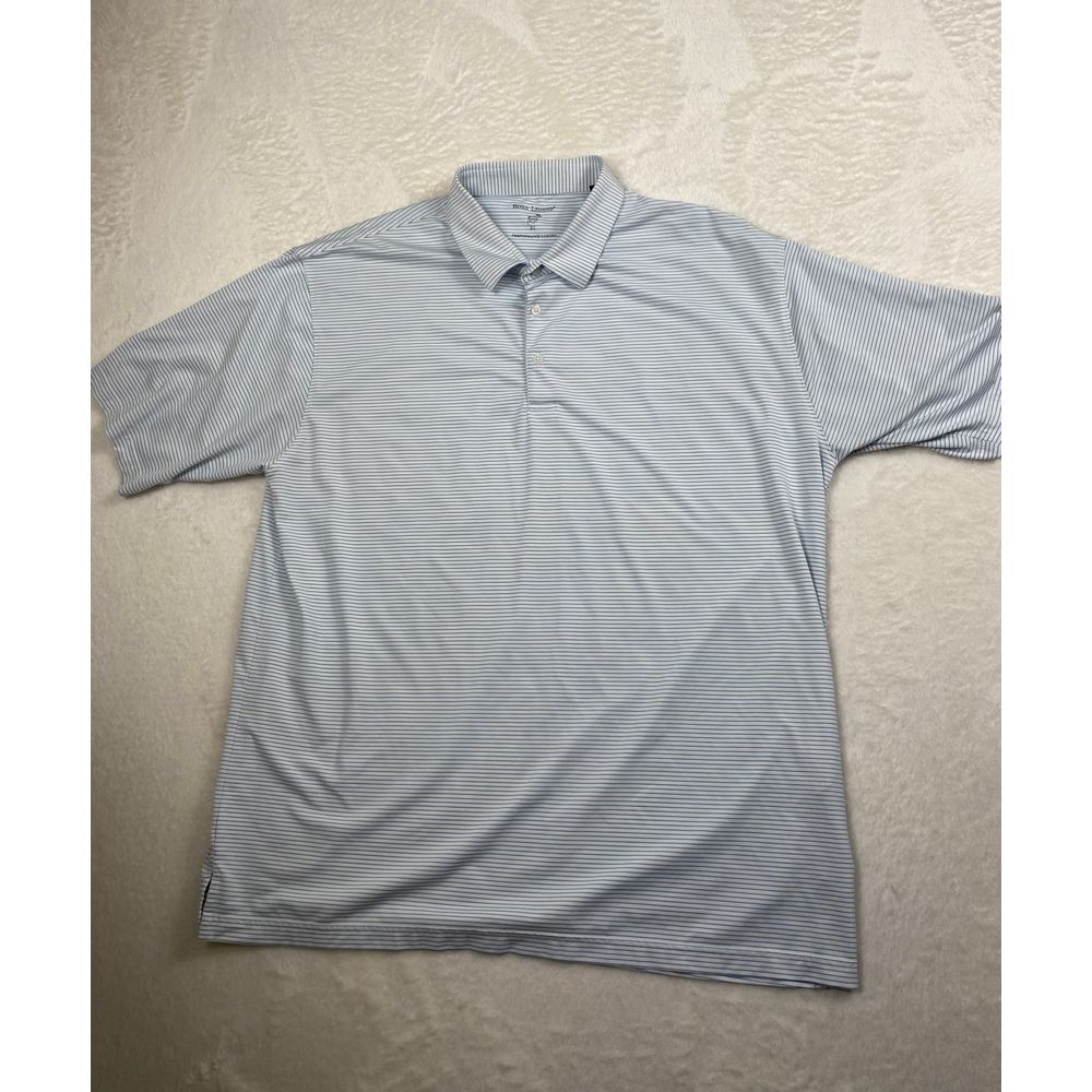 Horn Legend Performance Golf Polo  Striped Moisture Wicking Athletic Men's‎ XL